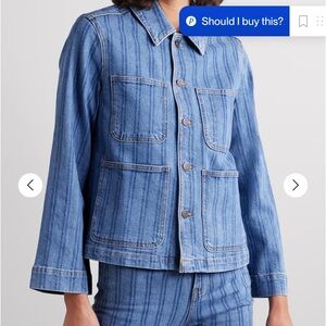 Veronica Beard Striped Blue Jean Jacket & Jeans (denim set for Fall)